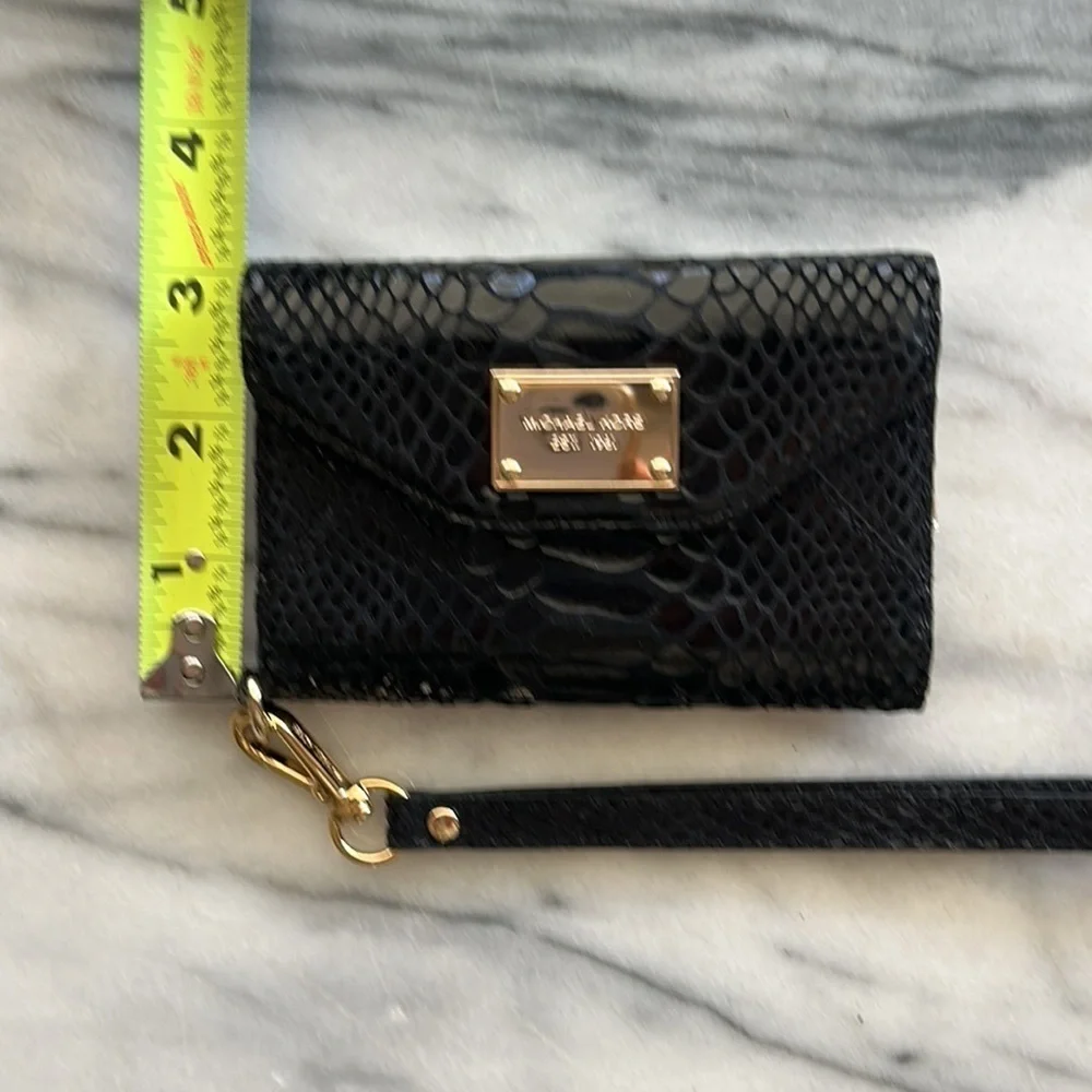 Michael Kors Wristlet Wallet/ Phone Case Black Python